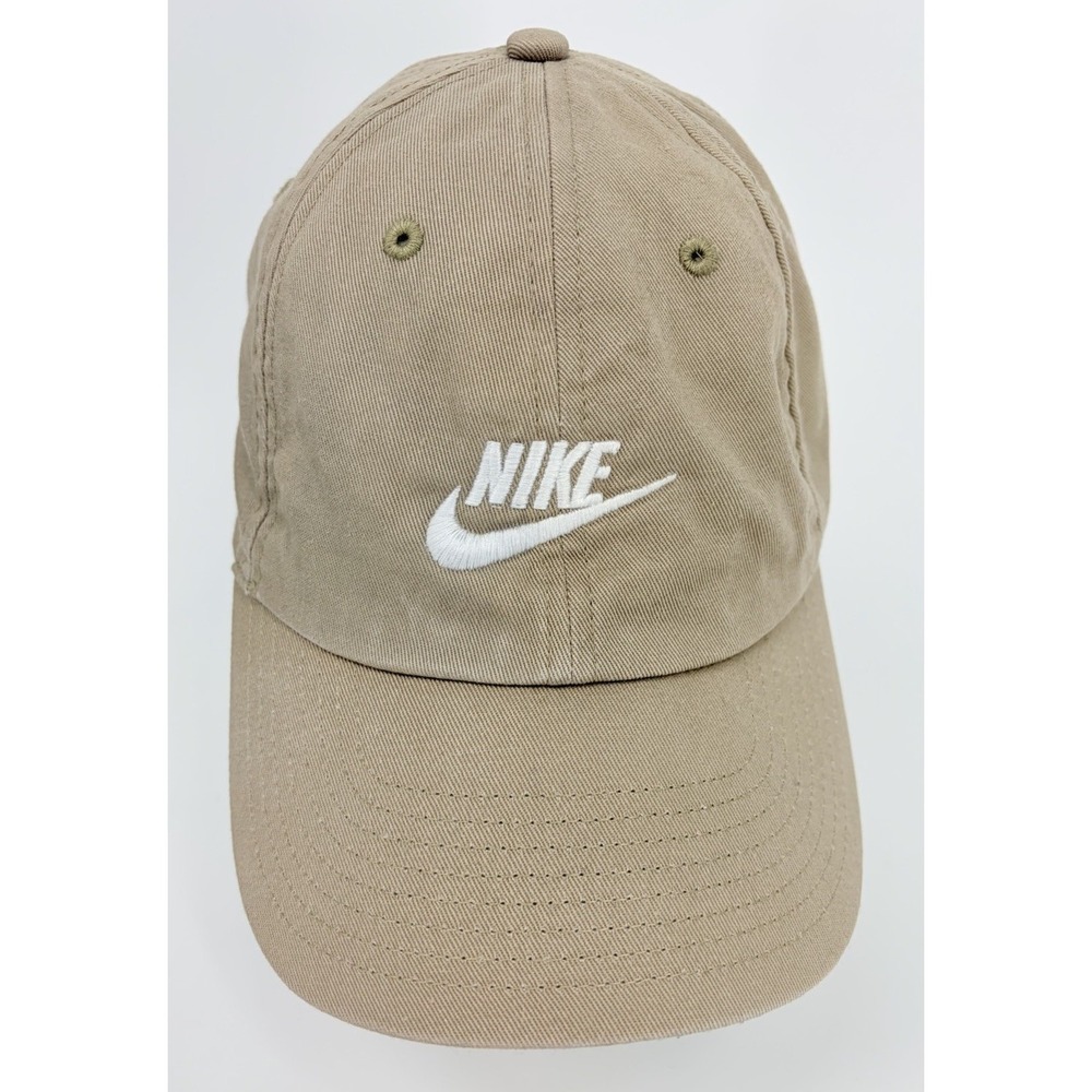 Nike Heritage86 Strapback Hat Embroidered Swoosh Cap Adjustable Tan Beige